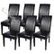 SearchI Waterproof PU Leather Dining Chair Covers Set of 6, Stretch Oilproof Parsons Chair Slipcovers Removable Washable Kitchen Chair Protector for Dining Room (Black)
