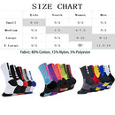 Disile Elite Basketball Socks, Cushioned Athletic Sports Crew Socks for Men & Women, 5 Pairs Sort C, Medium