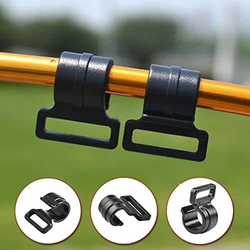 NC Pack of 10 Tent Hooks Camping Caravan Awning Pole Plastic Inner C Clips Durable Climbing Equipment Fishing Equipment Black, 19 x 20 x 14 mm