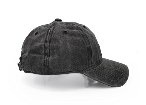 Baseball Cap, UltreKey Washed Cotton Adjustable Sport Outdoor Sun Cap Unisex Hip Hop Casual Hat Snapback Cap Black
