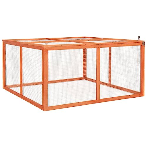 vidaXL Solid Firwood Rabbit Hutch - Spacious Outdoor Animal Enclosure with Sun Protection and Easy Assembly