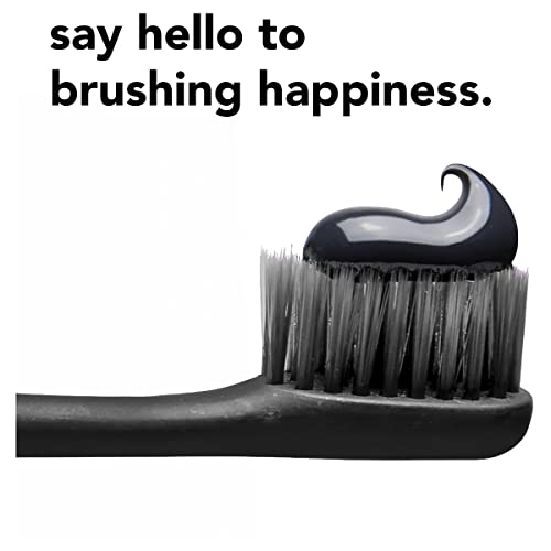 hello charcoal infused manual toothbrush, 1 pack, soft tapered bristles, black, BPA free