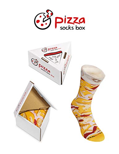 Rainbow Socks - Women Men Pizza Socks Box - Hawaii - 1 Pair - Size S/M (AU Woman 5-9 / Man 3-7)