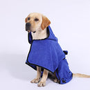 Microfiber Pet Robe Fast Dry Pet Bath Towel Dog Bathrobe with Adjustable Strap Hood Bath Towels for Pet Bath,Blue