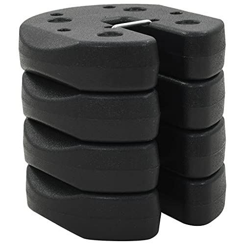 vidaXL Gazebo Weight Plates - Set of 4 Concrete Parasol Base Weights - Black Plastic Covered Tent Anchors - Versatile Outdoor Equipment Stabilizers