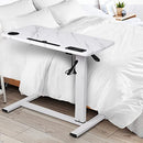 LEVEDE Mobile Standing Desk with USB Port, Rolling Laptop Cart Height Adjustable, Gas Lift Bedside Table, Sit to Stand Computer Desk with Hidden Wheels for Home,Office,Medical (80 x 40cm, Marbleized)