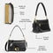 Soft Tabby Leather Shoulder Bag with Removable Crossbody Strap - Black