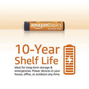 Amazon Basics 100 Pack AAA High-Performance Alkaline Batteries, 10-Year Shelf Life, Easy to Open Value Pack