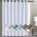 100% Blackout Shield Linen Curtains Room Darkening Siding Door Curtains, Extra Wide Thermal Insulated Patio Door Curtains Blackout Curtains for Bedroom/Living Room(W100 x L108 1 Panel, White)