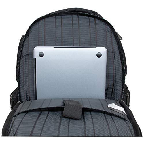 KENNETH COLE 5708145 Cole Reaction Pack-of-All-Trades' Multi-Pocket 17.0” Laptop & Tablet Business Travel Backpack, Black, One Size