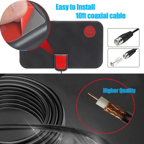 Digital TV Antenna,Antenna for Smart TV,360°Reception,Support 4K 1080p Smart Television,Detachable Signal Amplifier-Signal Booster-HDTV Antenna 10ft Coaxial HDTV Cable, Portable HD TV Antenna Indoor