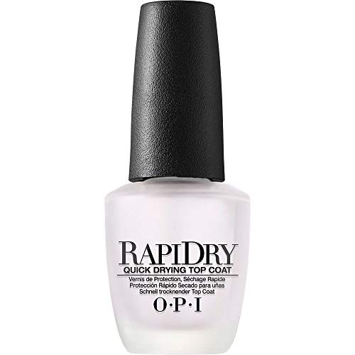 OPI RapiDry Nail Polish Drying Top Coat, High Shine and Glossy Finish, Quick Drying, Designed to Shine, Seal and Protect, 15ml