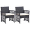 vidaXL Garden Armchairs with Cushions 2 pcs - Black Poly Rattan Outdoor Seating for Patio, Deck, and Garden- Comfortable and Stylish