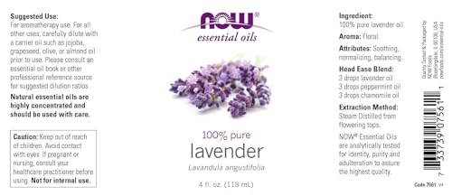 (120ml) - NOW Foods - 100% Pure Essential Oil Lavender - 120ml