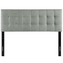 (Queen, Gray Fabric) - Modway Lily Upholstered Tufted Fabric Headboard Queen Size In Grey