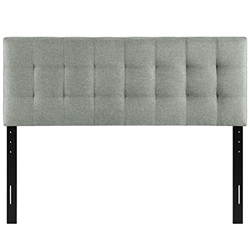 (Queen, Gray Fabric) - Modway Lily Upholstered Tufted Fabric Headboard Queen Size In Grey