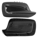 X AUTOHAUX 2Pcs Car Mirror Covering Cap Replacement for BMW E46 E65 E66 745i 750i 323Ci 325Ci 328Ci Carbon Fiber Pattern 51167074236,51167074235