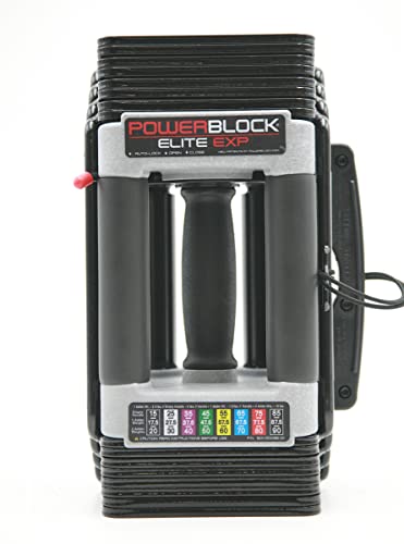 PowerBlock Elite EXP Adjustable Dumbbells, Sold in Pairs - Stage 1-5-50 lb. Dumbbells - Durable Steel Build - Innovative Workout Equipment - All-in-One Dumbbells - Expandable with Expansion Kits