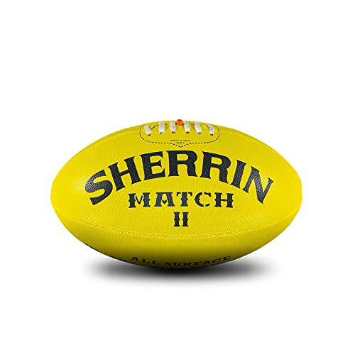 Sherrin AFL Match All Surface Football, Yellow, Size 1