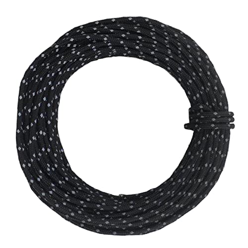 TRIWONDER Reflective Nylon Paracord, Tent Guyline Rope for Camping Tent, Outdoor Packaging, 50 Feet Cord (Black)