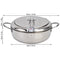 Deep Fryer Pot, 304 Stainless Steel Frying Pot with Thermometer & Lid High Temperature Resistance Nonstick Tempura Fry Pot Portable Mini Deep Fryer for French Fries Shrimp Chicken (Stainless Steel Color)