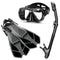 Zenoplige Mask Fins Snorkel Set Adults Men Women, Swim Goggles 180 Panoramic View Anti-Fog Anti-Leak Dry Top Snorkel and Dive Flippers Kit with Gear Bag for Snorkeling Swimming Scuba Diving Training