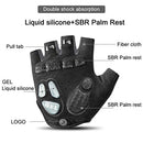 ROCKBROS Cycling Gloves Half Finger Men&Women Mountain Bike Bicycle Short Gloves with Gel Liquid Silicone +Thick SBR Palm Pad Dual Shock Absorption Anti-Slip Ridding Fitness Motorcycle Gloves