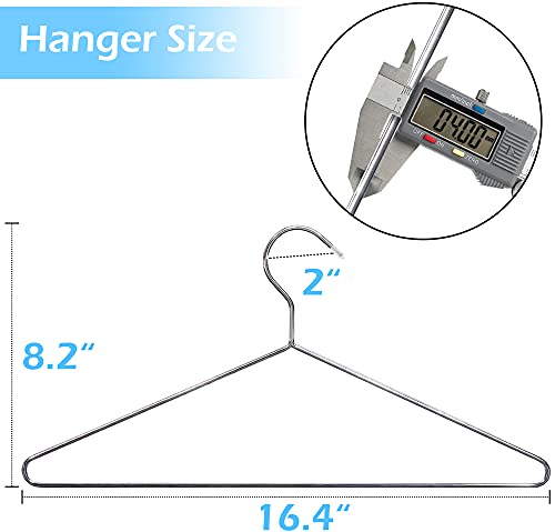 MISSLO 20 Pack Metal Hangers Heavy Duty Stainless Steel Hangers for Clothes Closet Coat Clothing Suit Shirt, 16.4 Inch