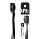 hello charcoal infused manual toothbrush, 1 pack, soft tapered bristles, black, BPA free