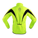 ARSUXEO Winter Warm UP Thermal Softshell Cycling Jacket Windproof Waterproof Bicycle MTB Mountain Bike Clothes 15-K Green Size X-Large