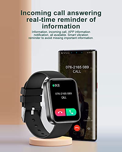 LIGE Smart Watch for Men Bluetooth Call Answering,1.69'' HD DIY Fitness Tracker with 24/7 Heart Rate Sleep Monitor Step Counter, 5ATM Waterproof Men's Smart Watches for Android iOS Black