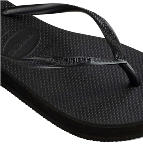 Havaianas Slim Flatform Womens Thongs Sandals, 39/40 BR Size, Black
