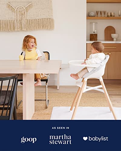Lalo The Chair Convertible 3-in-1 Wooden High Chair for Babies and Toddlers, Baby High Chair with Dishwasher Safe Tray, Adjustable Footrest & Machine Washable Cushion, Sage