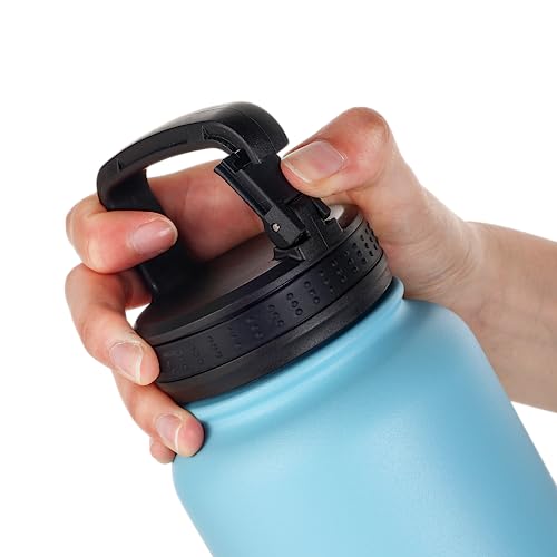 Thenti 1L Drink Bottle - Ocean Blue | Double-Walled Stainless Steel Water Bottle | Insulated Water Bottle | Leak-Proof Water Bottles | Waterbottle Ideal for Outdoor Sports & Gym Kids Water Bottle