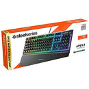 SteelSeries Apex 3 Whisper Quiet IP32 Water & Dust-Resistant Gaming Keyboard - Prism 10-Zone RGB Illumination - Premium Magnetic Wrist Rest