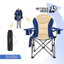 KingCamp 2 Pcs Adjustable Lumbar Support Camping Chairs with Cooler Bag, Folding Camping Chair for Adults with Adjust Armrest, Camp Chair Cup Holder Side and Head Pocket for Picnic Fishing,Max 353lbs