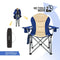 KingCamp 2 Pcs Adjustable Lumbar Support Camping Chairs with Cooler Bag, Folding Camping Chair for Adults with Adjust Armrest, Camp Chair Cup Holder Side and Head Pocket for Picnic Fishing,Max 353lbs
