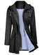 Zcfire Women Raincoat Waterproof Trench Coat Outdoor Windbreaker Long rain Jacket, Black, X-Large
