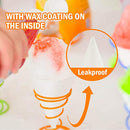 100 Snow Cone Cups, AQUEENLY Wax Coated Leakproof Cone Paper Cups for Slush, Shaved Ice, Water - 6OZ, White