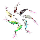 WANBY Proven Explosive Color Special Spinner Spoon Swimbait Vibrating Jigging Freshwater Saltwater Fishing Lures with Hook Fishing Tackle for Trout Bass Salmon（7Pcs）