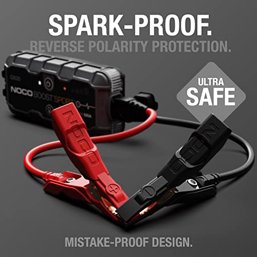 NOCO Boost Sport GB20 500A 12V UltraSafe Lithium Jump Starter Box, Car Battery Booster, Jump Start Pack, Portable Power Bank Charger, and Jumper Cable Leads for up to 4-Liter Petrol Engines