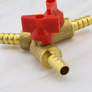 5/16Inch/8mm Y Shut Off Ball Valve Brass Hose Fitting Splitter Y 3 Way Pipe Connector Adapter for Oil Fuel Water