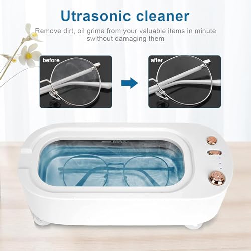 Glasses Jewelry Cleaner Ultrasonic Machine - Portable Professional Ultrasonic Cleaner for Cleaning Jewelry Eyeglasses Watches Shaver Heads.