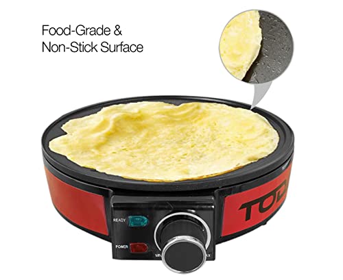 TODO 1400W Electric Crepe Maker Non-Stick Pancake Skillet Griddle Grill Omelette Plate Pan