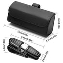 AIFUDA Glasses Organizer Box & Glasses Holders Clip for Car Sun Visor, Leather Sunglasses Clip Storage Case, Sunglasses Eyeglasses Mount with Ticket Card Clip Fits All Car Models