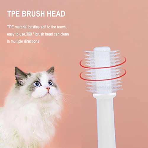 Kitten Toothbrush | Pet 360 Degree Oral All Round Cleaning Supplies,Household Dogs Toothbrush for Bad Breath, Small Animals Teeth Cleaning for Mouth