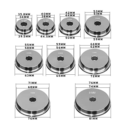 10pcs Bearing Race and Seal Bushing Driver Install Set Universal Aluminum Bush Drive Seal Kit, 1 Driver 9 Discs Collar Axle Housing with Red Carrying Case Fit for Most Automotive Wheel Bearings