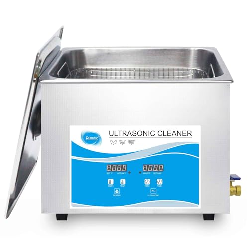 6.5L Professional Industrial Ultrasonic Cleaner - 40kHz 304 Tank 30 Minutes Timer 0-80℃Heater Jewelry Cleaner Wrench Tools Industrial Parts Mental Instrument Eyeglasses Watch Denture Glasses