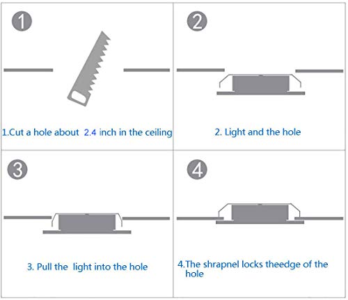 12 Volt LED Lights for RV Boat Trailer Camper - Neutral 4500K 300 Lumens 3W, Low Voltage Recessed Light Dimmable, Pack of 6