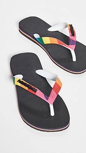 Havaianas Men's Top Pride Strap Flip Flop Sandal, Black, 7-8